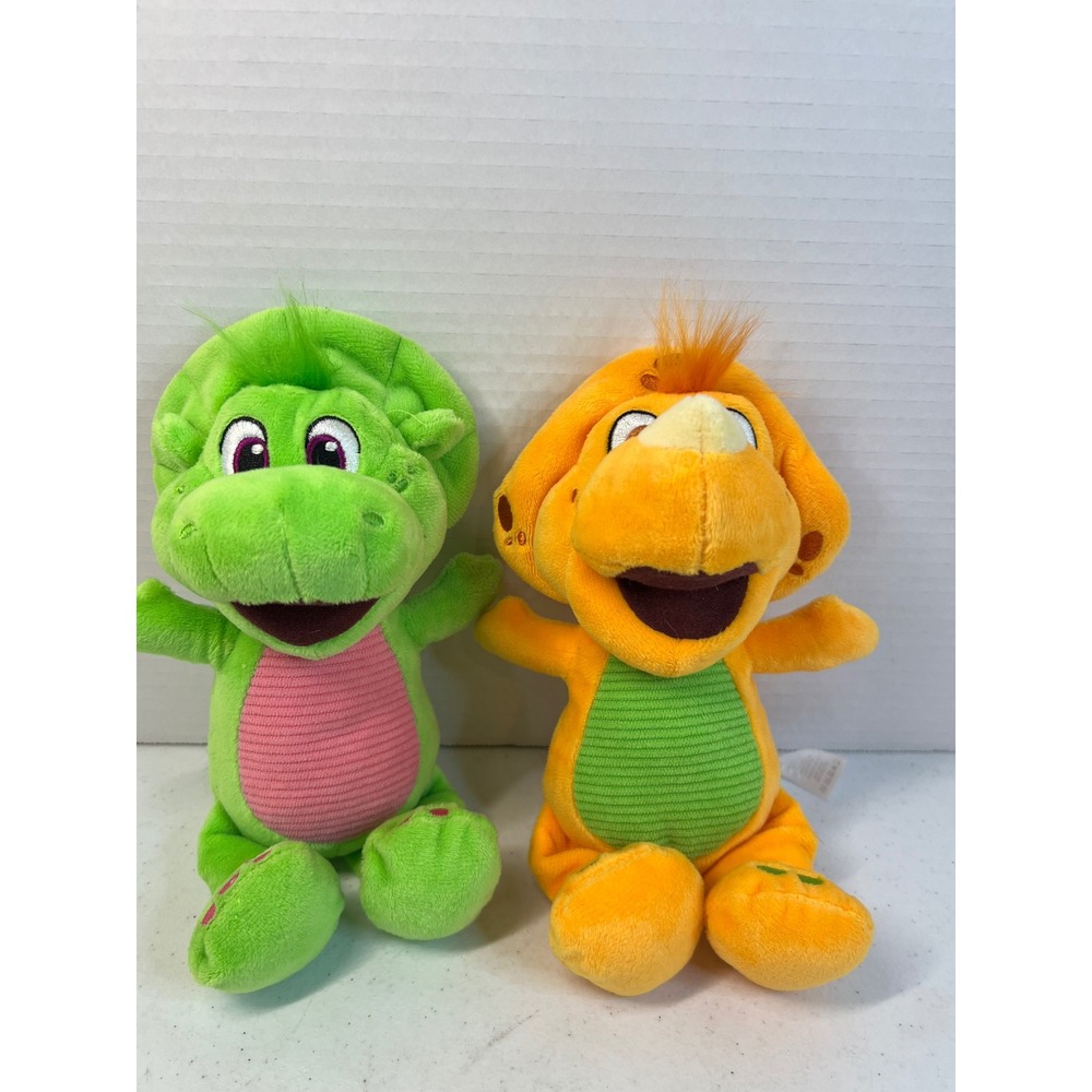 Fisher Price Barney & Friends Baby Bop and BJ Plush Dinosaur Set 8 Inch HVF40